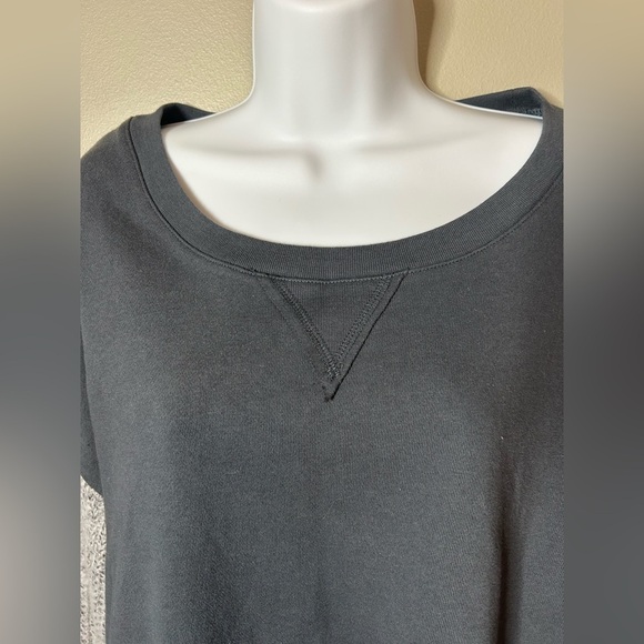 VTG Havana Oversized Cropped Sweatshirt Gray Wool Blend Balloon Knit Sleeve S - Picture 3 of 10